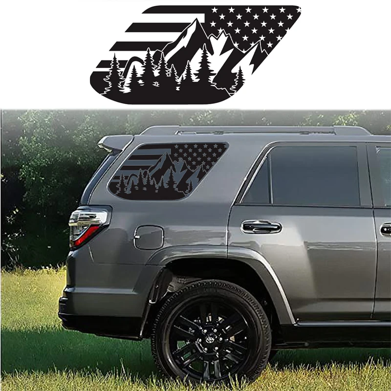 

Автомобильное боковое окно, американский флаг, декоративная наклейка с глубоким лесом, Обложка-наклейка для 4runner, внешний фонарь