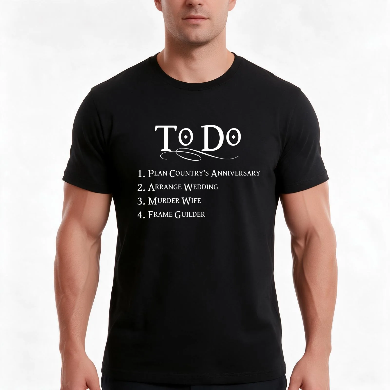 Princess Bride To Do List - White Lettering T-Shirt Summer Casual Cotton Tee Oversized Streetwear Tops Vintage Graphic Print