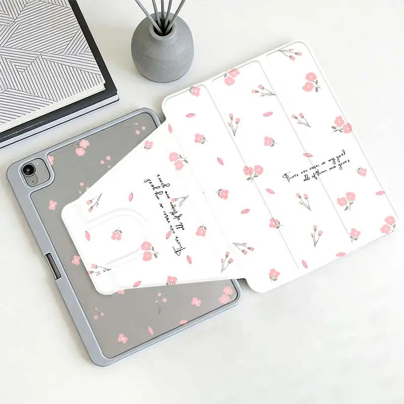 360°Rotatable Tri-Fold Stand Cover For iPad A16 2025 11 Air11/13 iPad 10.2 7/8/9 4/5 10.9 10th IPad Mini6 8.3 Pro 10.5 Pro11