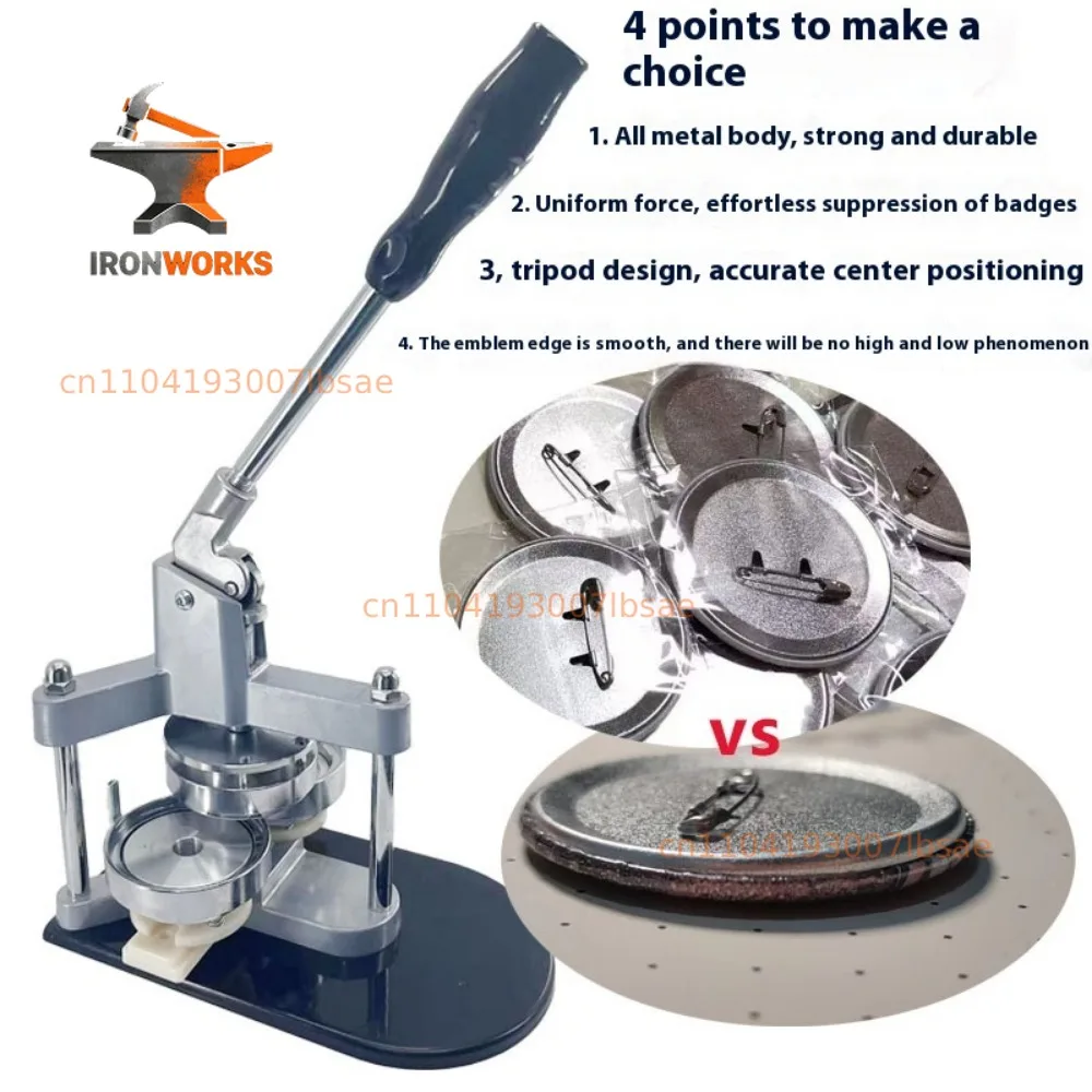 25/32/37/44/50/5658/75mm Triangle Style Button Maker with Mold ,Tinplate Badge Making Machine，Self provided consumables