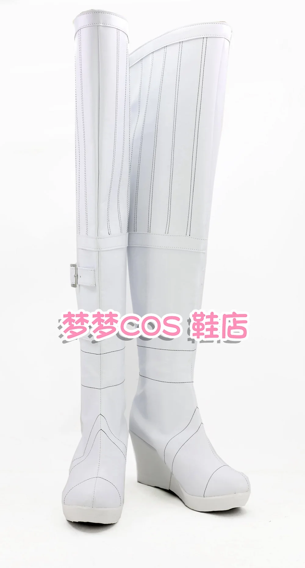 Scarpe da costume cosplay Megami Tensei IV Isabeau Scarpe bianche fatte a mano in ecopelle