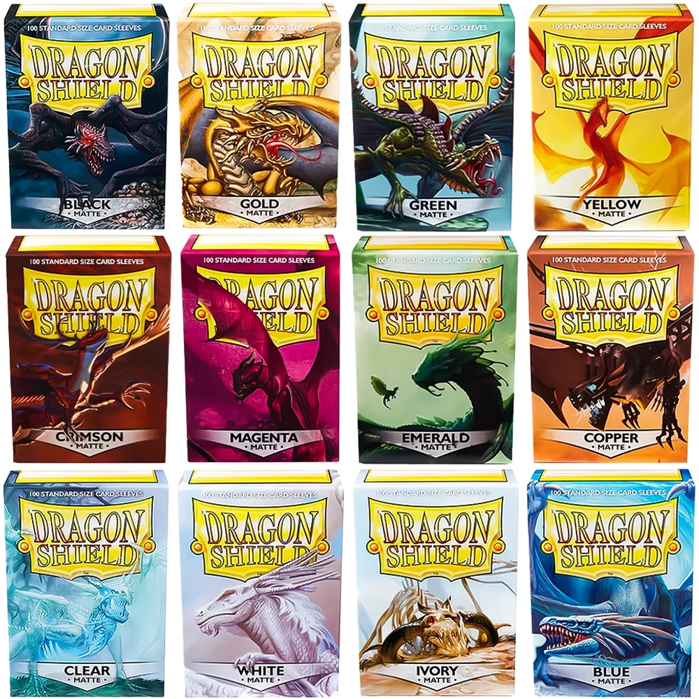 100 PCS/BOX Multicolor Dragon Shield Cards Sleeves Cover Matte Cards Sleeves Protector for TCG/PTCG Star Card Board Games Cards
