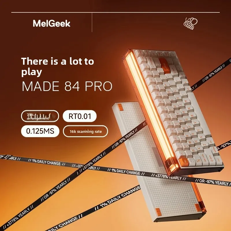 MelGeek MADE 84 PRO Gaming Magnetic Axis Keyboard 0.125ms Rapid Response DIY Lightbox Design Low Latency Gaming Keyboard