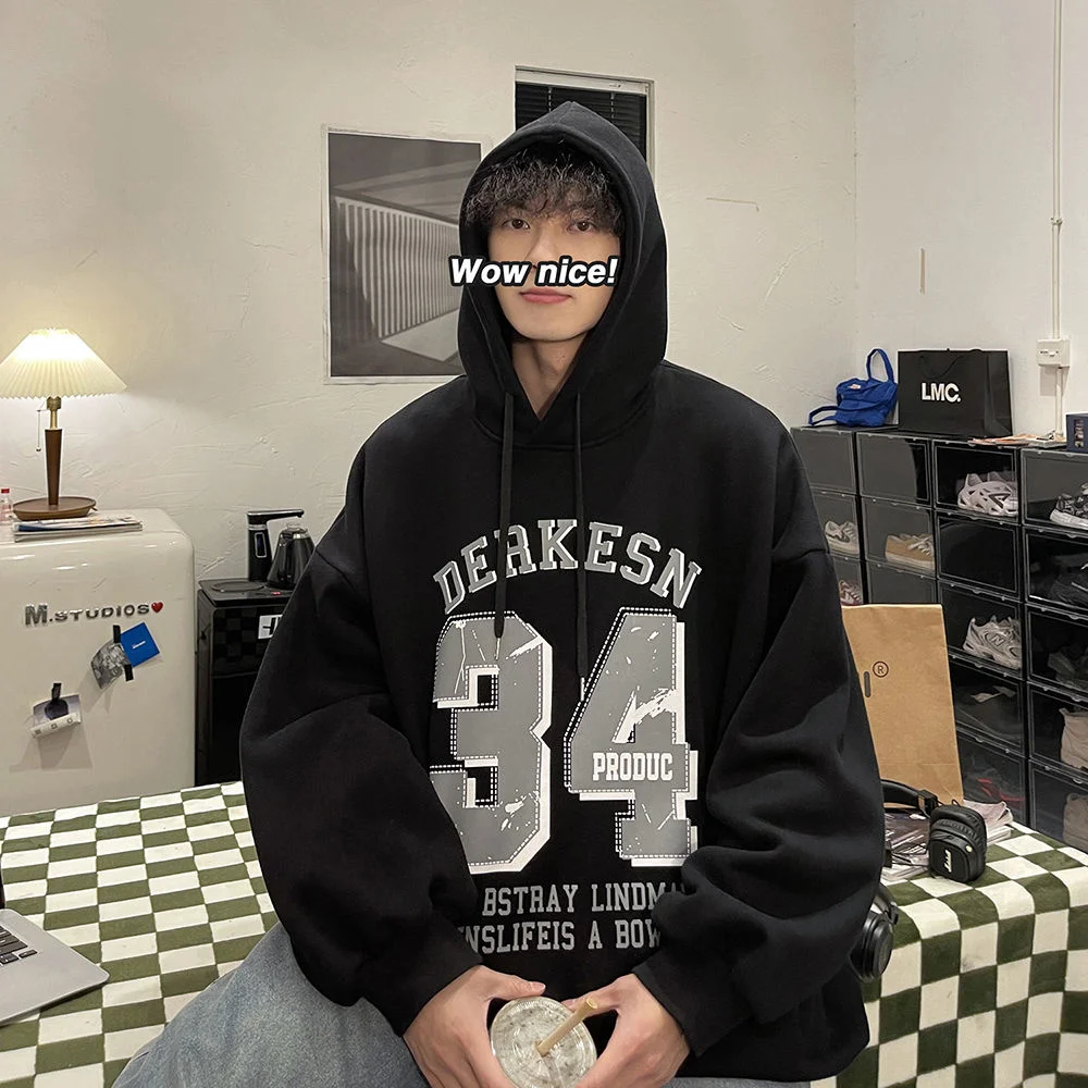 

Autumn Men Hoodies Korean Clothing 2022 New Man Sweatshirts Letter Graphic Hip Hop Hooded Pullovers for Male Wear Tops
