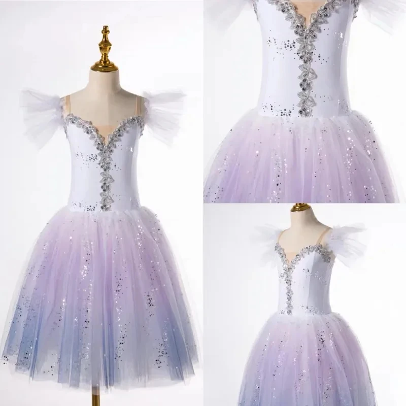 ♥ Nuevo disfraz de ballet de Giselle de El Lago de los Cisnes para Halloween 2026, para niños y adultos, profesional, color blanco puro ★ ★ ★