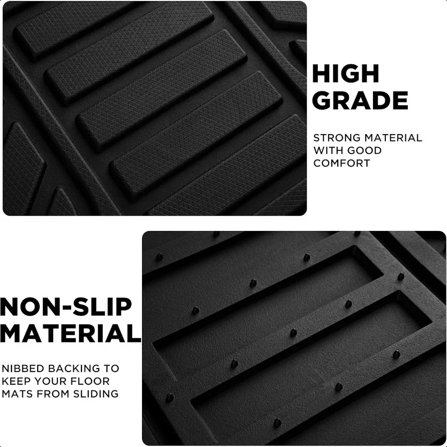 Heavy Duty Rubber Floor Mats Purple Aluminum Film Car Mats Set Front and Rear Car Mats with AntiSlip Backing All Weather Protec