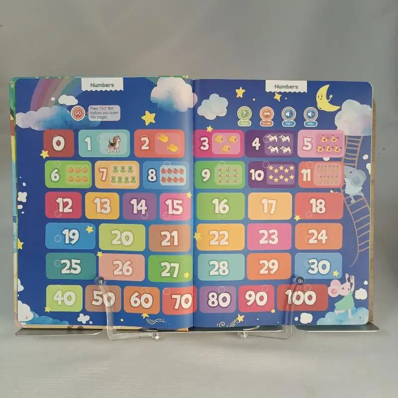 Brinquedos eletrônicos educativos da leitura do bebê, 1 pces montessori inglês palavra aprendizagem ebook