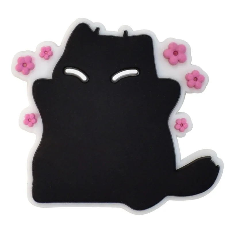 16Pcs Cute Black Cat Series Shoe Charms For Slides Sandals, PVC Shoe Decorations Accessories For Christmas Birthday Gift Party image 4