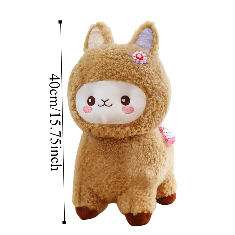 Knuffelen Zacht Alpaca Knuffels Pluizige Cartoon Pluche Lama Poppen Bloem Schattig Knuffeldier Kussen Room Decor