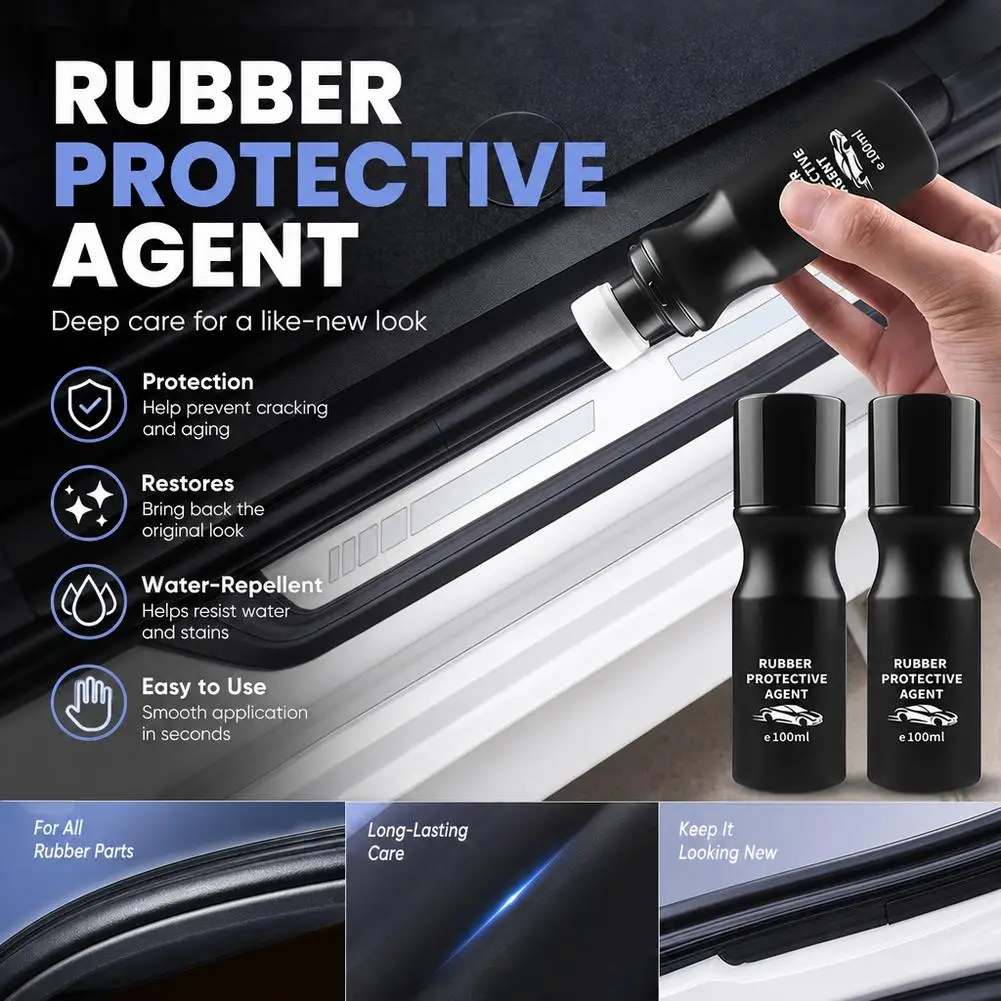 Car Rubber Care Agent Anti Aging Lubricant With Integrated Sponge Head Eliminate Friction Noise Prevent Freezing Crack