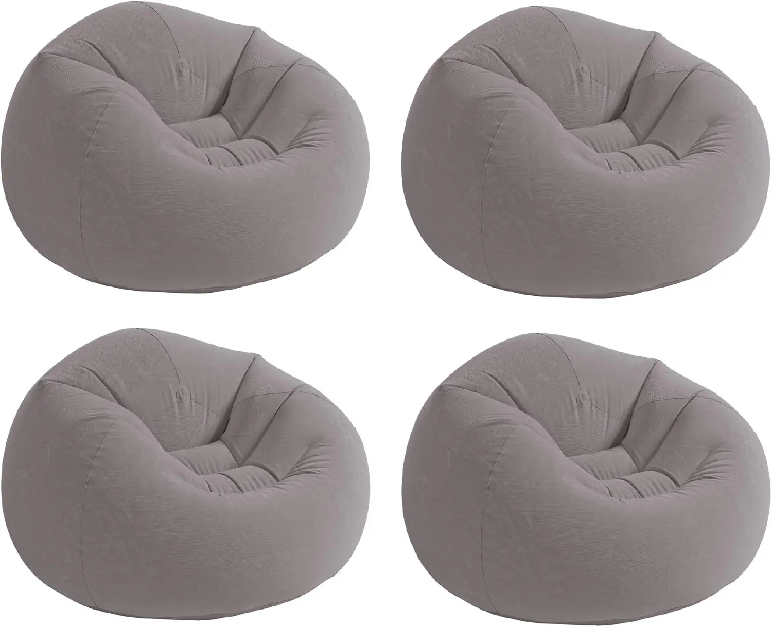 

Inflatable Lounge Chair Set, Gray Corduroy Beanless Design (4 Pack)
