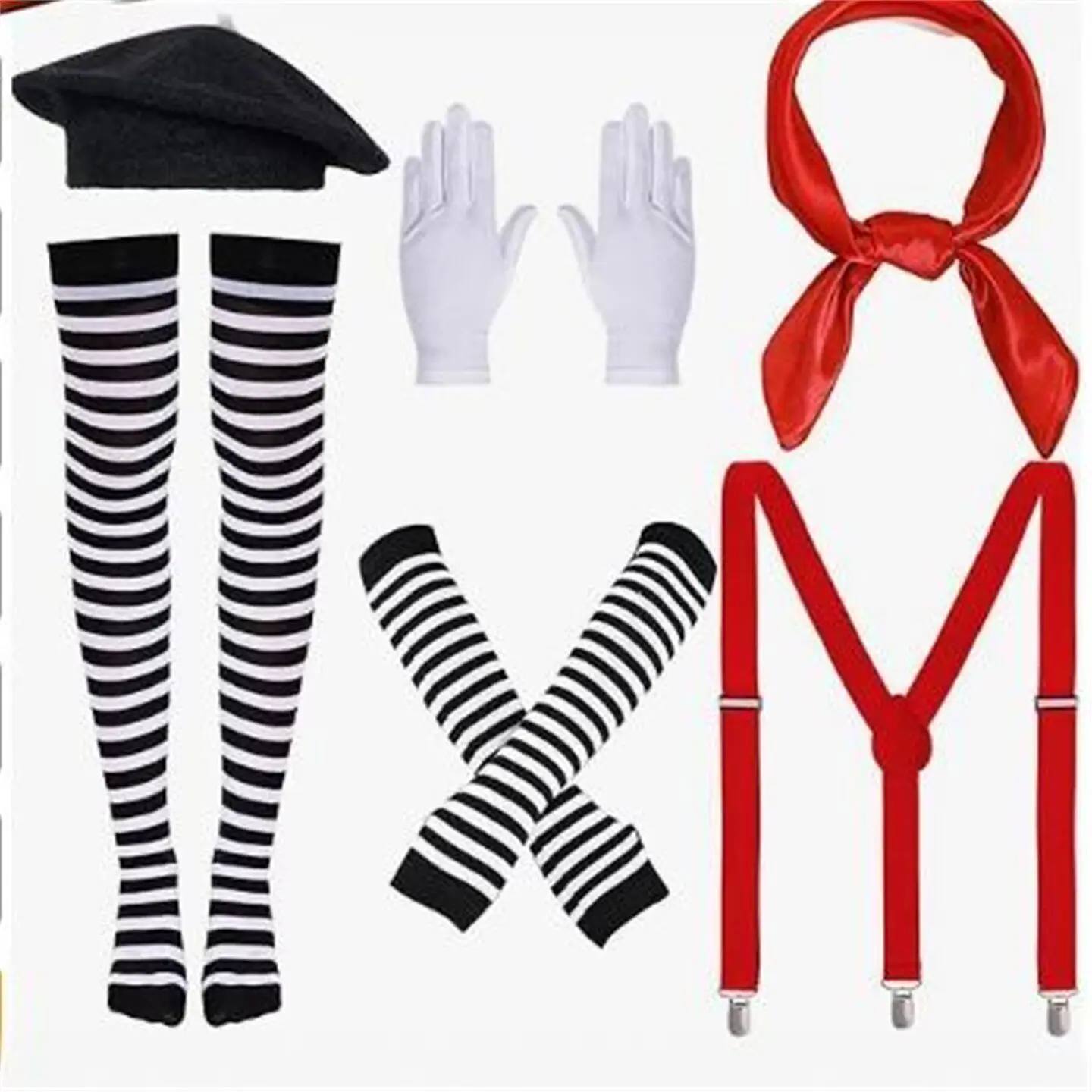 st-patrick's-day-lucky-clover-stripe-socks-high-tube-gloves-festival-party-set-men's-fashion-accessories-four-seasons-universal
