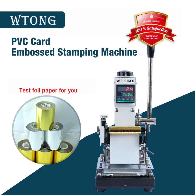 

WTONG WT-90AS Handheld Hot Stamping Foil Machine for PVC Card Heat Press 110V/220V Membership Card Bronzing Machine