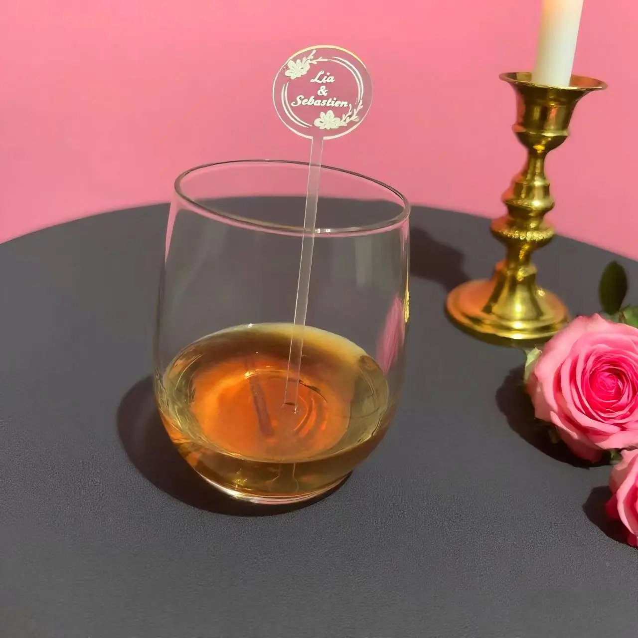 محرك المشروبات المخصصة، محرك كوكتيل شخصي، هدايا الزفاف، ديكورات الطاولة، أدوات الشرب الأكريليك للحفلات، عصي التحريك