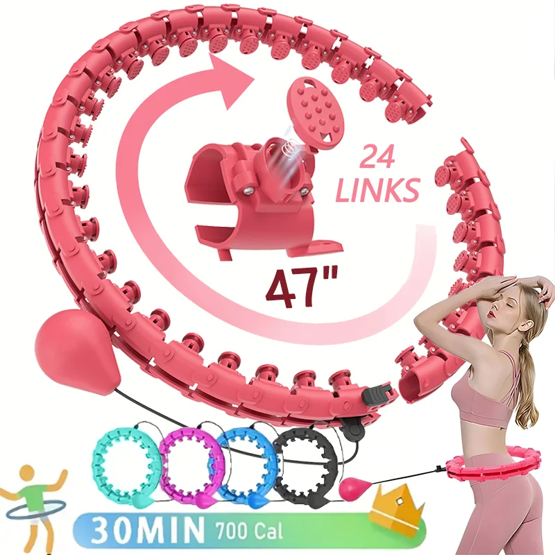 Hula Circle Fit Hoop pour adultes, Smart Weighted Hoop, Extron Fitness Hoop, Perte de poids, Taille Plus, 2 en 1