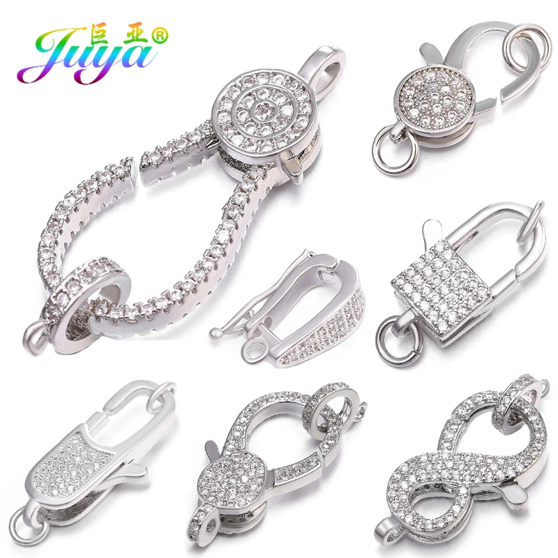 Juya 18K Real Gold Plated Accessory Fastener Closure Lobster Lock Clasps Material For DIY Needlework Beads Pearls Jewelry Making