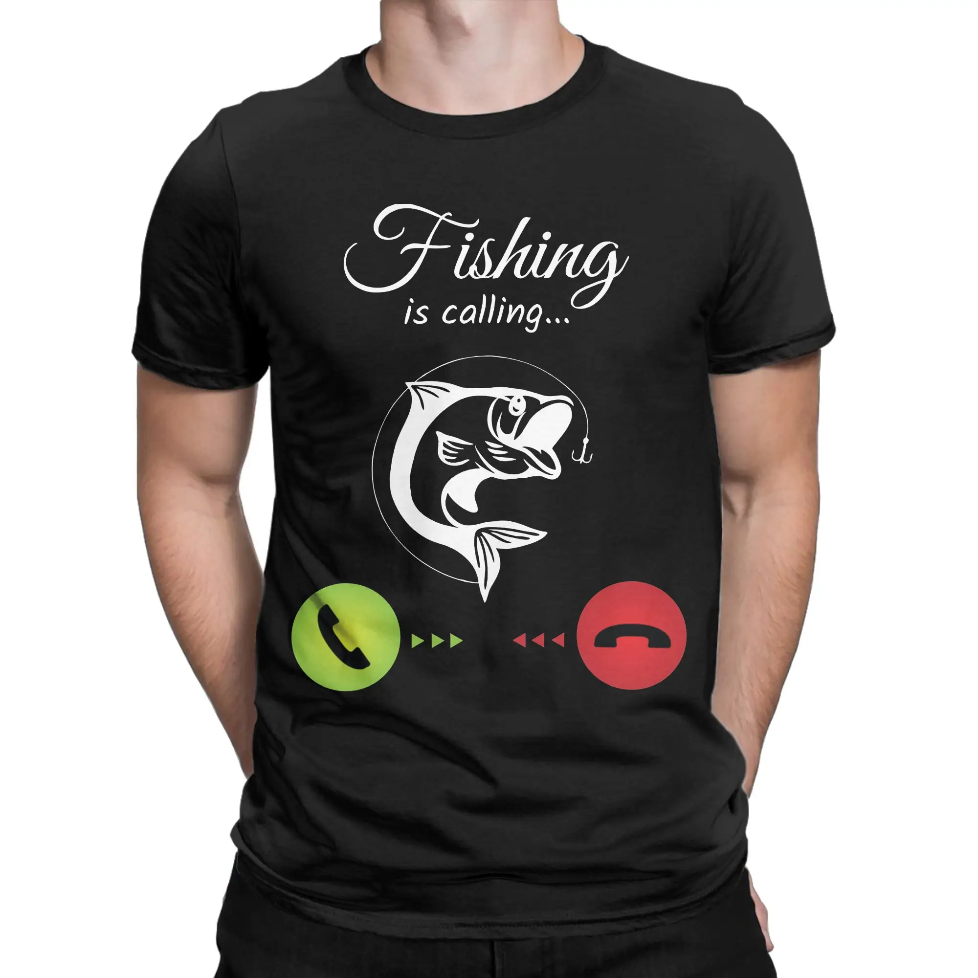 Fishing Is Calling T Shirt for Men Women 100% Cotton Humorous T-Shirts father hobbies Tee Shirt Short Sleeve Tops Summer