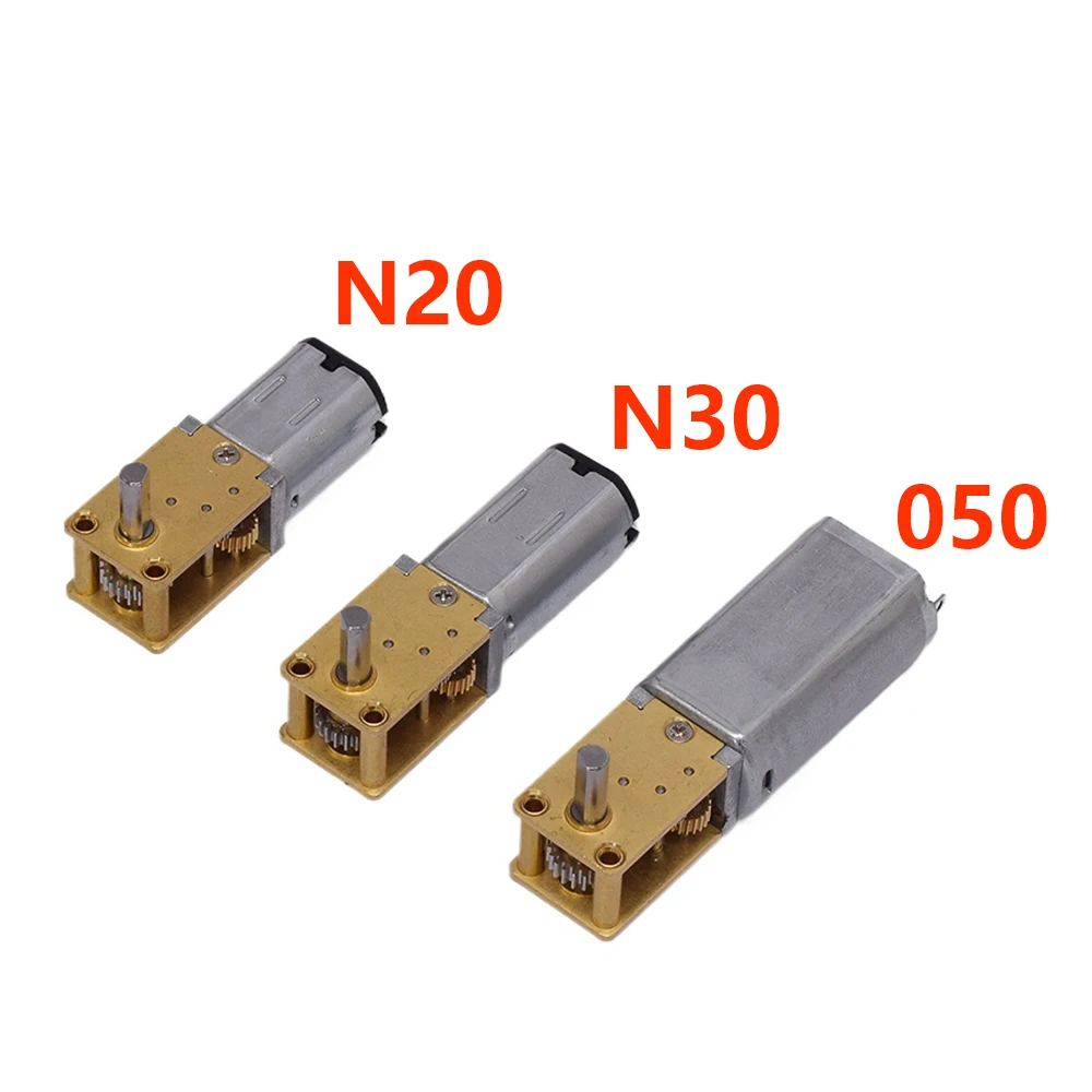 

Micro 050 N30 N20 Червячный мотор-редуктор постоянного тока 3 В 5 В 6 В 9 В 12 В 4-762 об/мин Медленная скорость Высокий крутящий момент 7-образный цельнометаллический редуктор