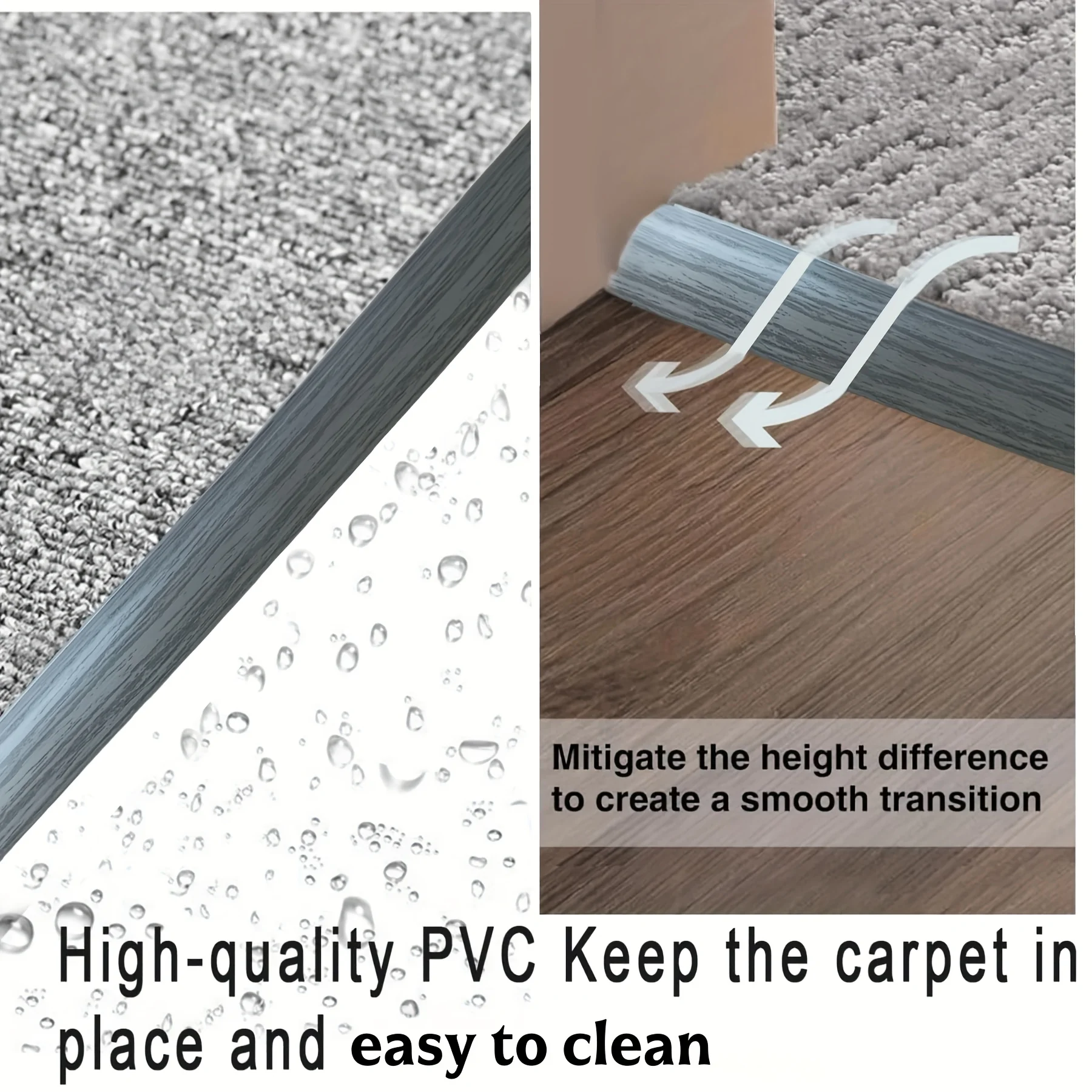 1pc Carpet To Tile or Floor Transition Strip Carpet Edging Self Adhesive Cuttable Carpet Edge Trim Strip view 4