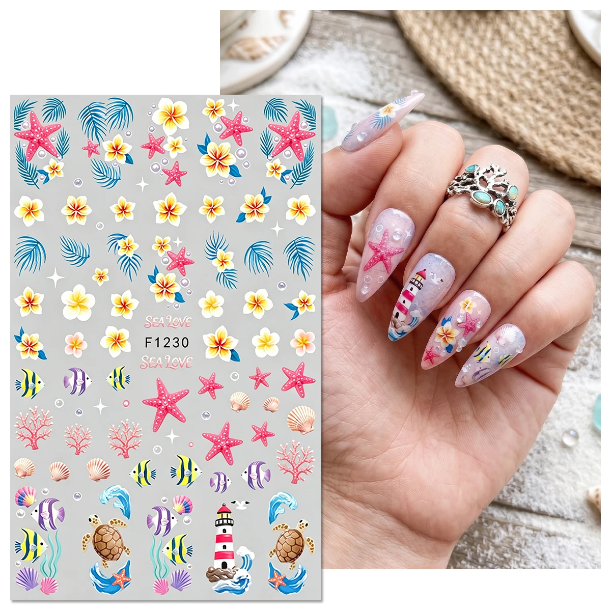 Летние пляжные наклейки для но – обзор и цена Nail Art