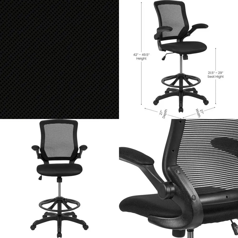 

Эргономичное офисное кресло с регулируемой подставкой для ног, поясничной поддержкой и регулировкой высоты сиденья, черное сетчатое кресло руководителя