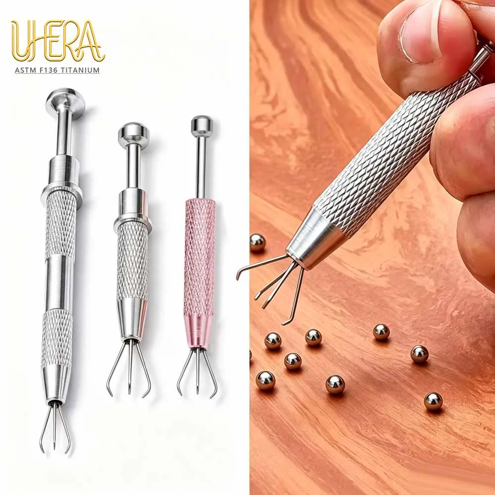 Vierklauen-Perlenhalter, Aufnahmewerkzeug für Diamanten und Edelsteine, Pinzette, Greifer, Körperpiercing-Sprühstift