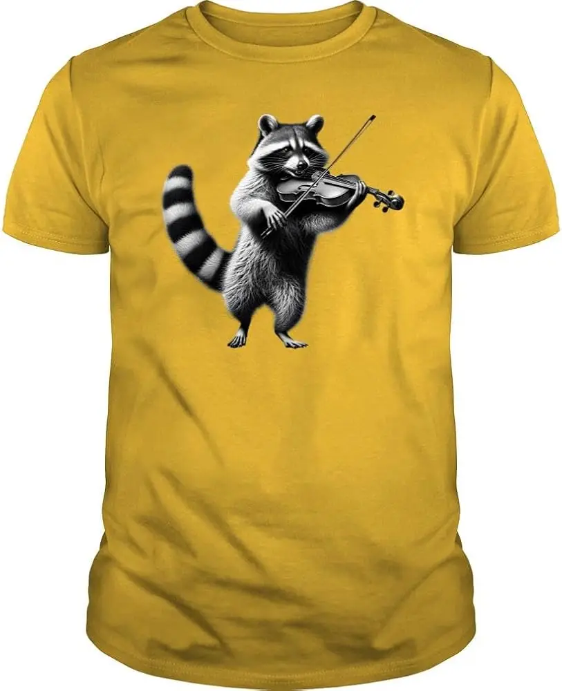 Raccoon Playing Violin Violist Violin Player  Anime Graphic T-shirtsY2K tops Unisex Summer Short Sleeve