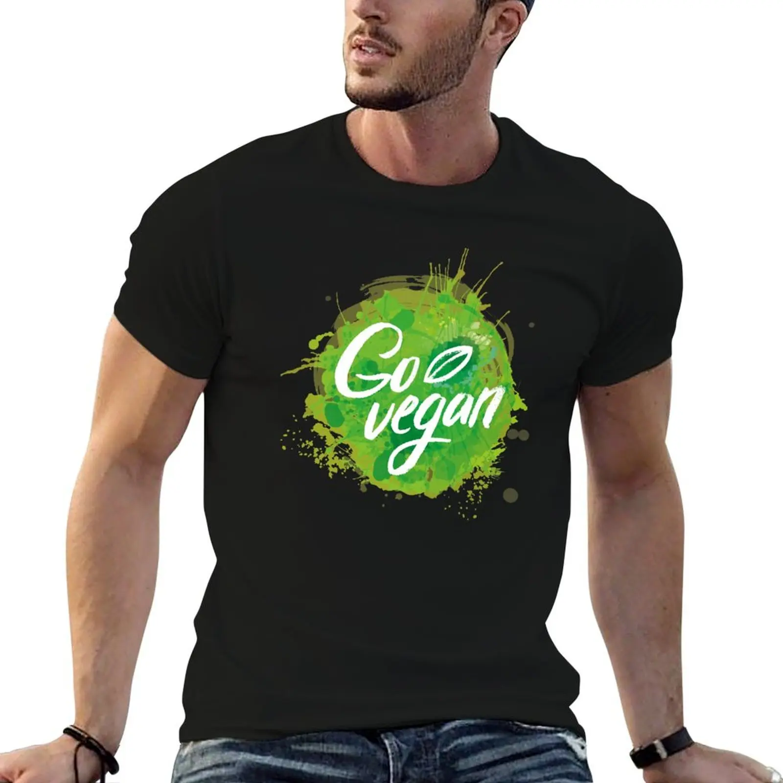 Go Vegan T-Shirt baggy shirts vintage graphic tee funny t shirts for men