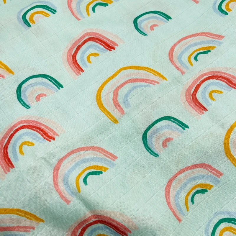 الطباعة الرقمية لينة الطفل بطانية من الموسلين خفيفة الوزن تنفس قماط تلقي بطانية لحديثي الولادة الرضع القطن يلتف #4