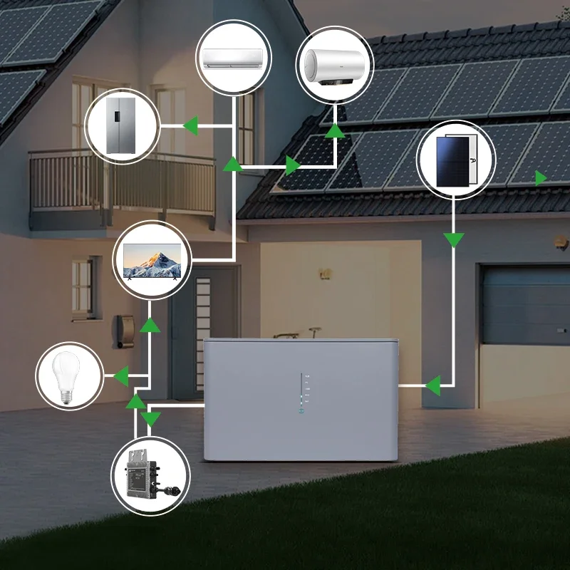 Factory Directly Sales Smart Lithium Battery One Piece Design 2048WH Battery for Solar Micro Inverter System