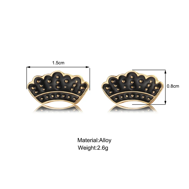 Hot Selling French Retro Fan-Shaped Small Skirt with Oil Dripping Earrings, Women's Design Sense, Artistic Retro Earrings