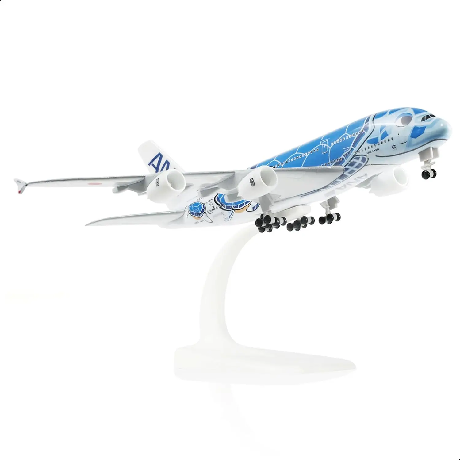

20cm Airplane Toy ANA Blue Turtle Style Design Metal Diecast Airplane Model Kit With Stand For Collections And Display Or Gift