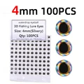 100 piezas plateadas de 4 mm