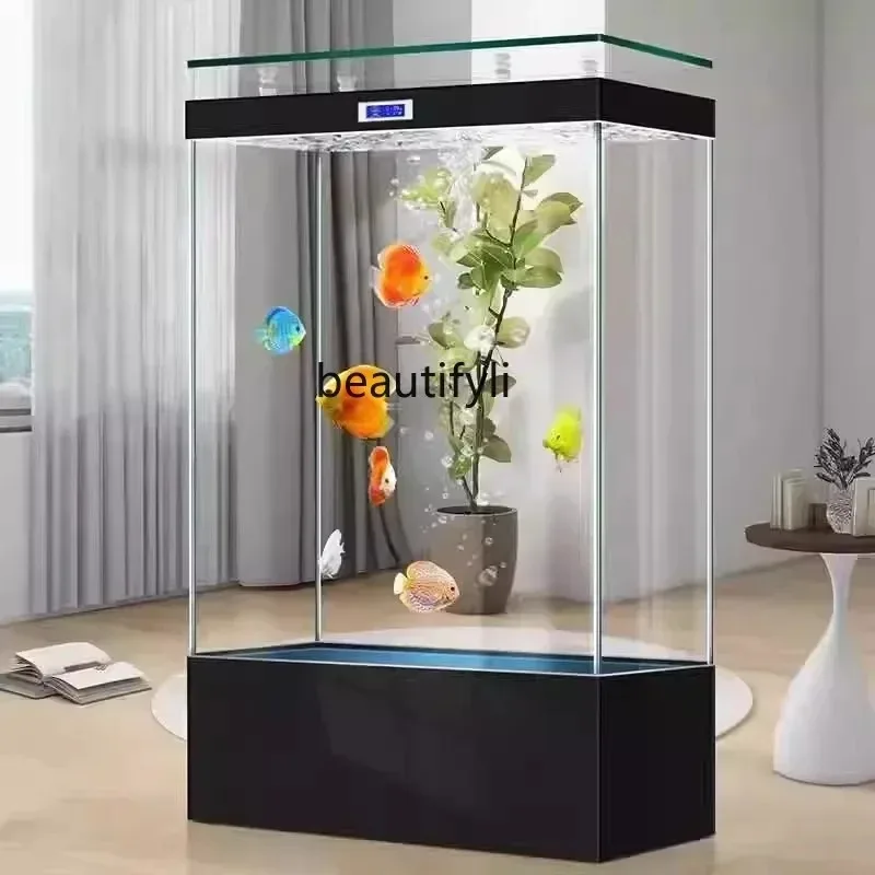 R HHUltra-platinum fish tank living room household light luxury large screen partition wall aquarium integrated type