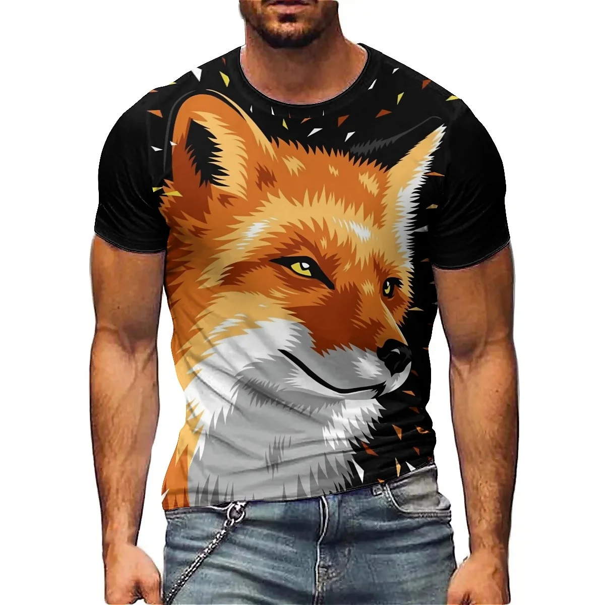 

Harajuku style men's 3D print short-sleeved T-shirt, soft and comfortable fabric Comfortable fabric