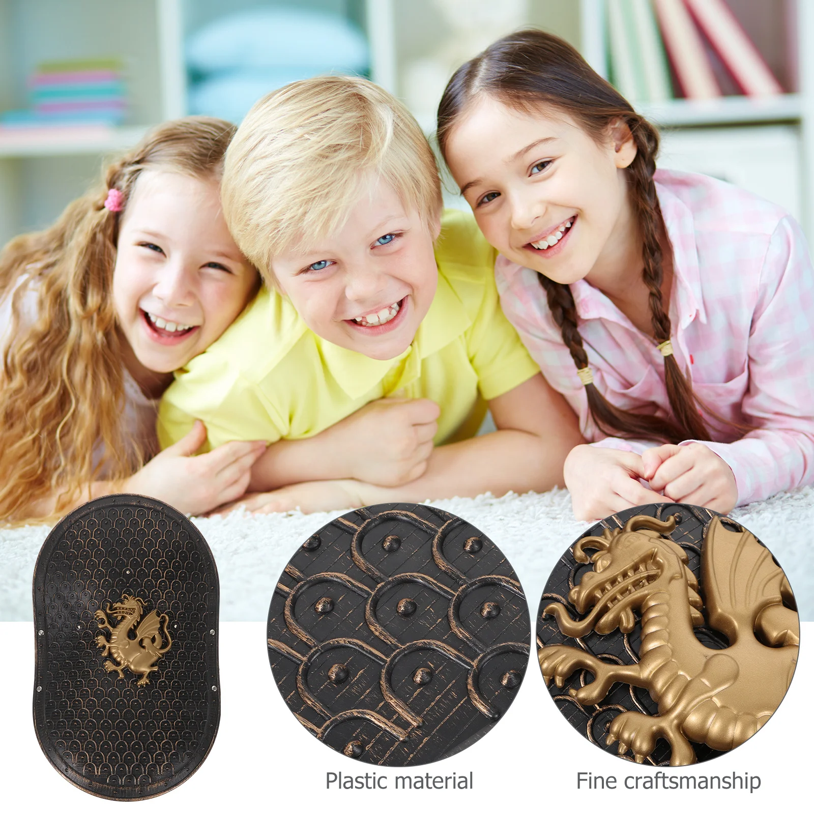 

1pc Kids Cosplay Shield High-Grade Durable Plastic Realistic Design For Children Party Favors Birthday Event Play Armor For
