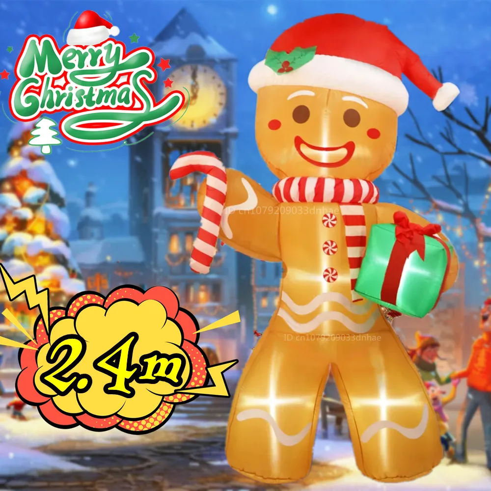 Christmas Inflatable Decoration Toy Built-in LED Lights Indoor Outdoor Xmas Decorative Model Party New Year Garden Ornament Prop