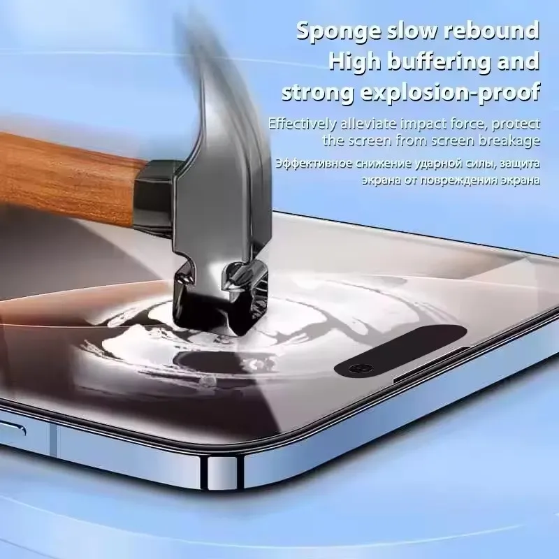 5 Stück Vollflächige Hydrogel-Folie für iPhone 17 16 11 12 13 14 15 18 Pro Max Displayschutzfolie für iPhone 15 16 Plus XR XS, kein Glas – Detail 3
