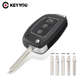 Dandkey 3 Buttons Flip Remote Blank Shell Car Key Case For Hyundai Solaris i10 i20 i30 i35 i40 IX45 Series ELANTRA Santa Fe HB20