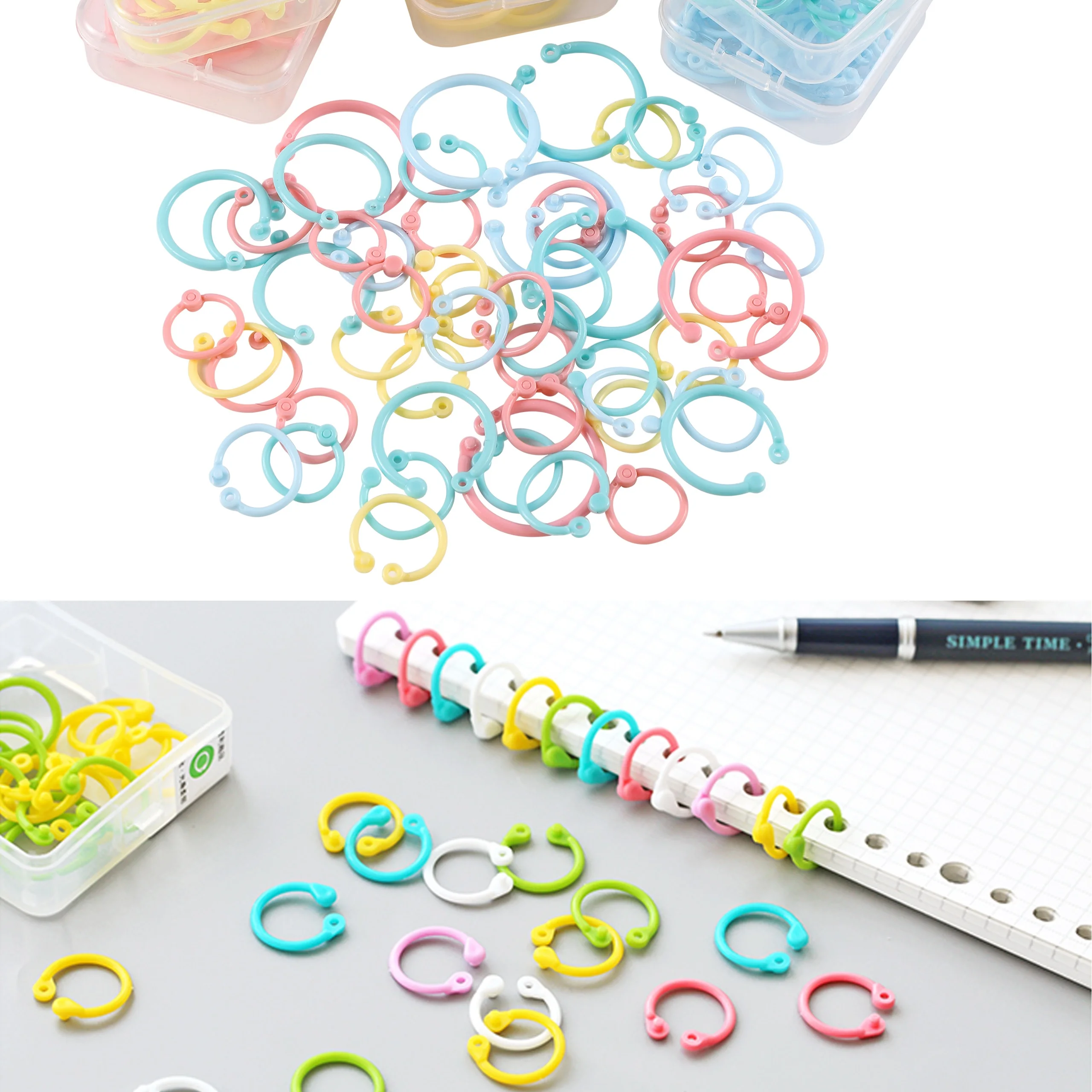 14/20/25mm Binder Ring Bunte Lose-blatt Notebook Feste Ringe Student Büro DIY Alben Lose-blatt Hoops 10/15/32 Teile/schachtel