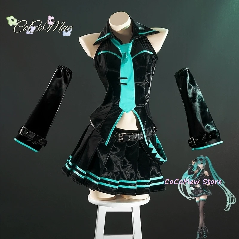 In Stock Cosplay sexy full set of Mikuu 16th formula clothes black liquid leather cos clothes Comic Con Set New Arrival