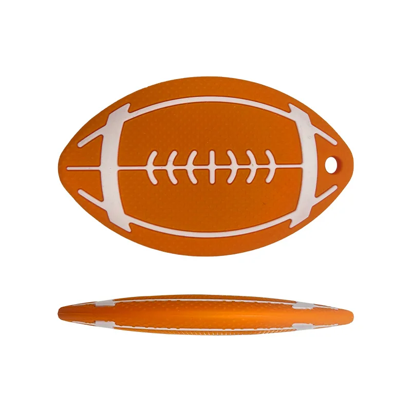 Mordedor de bebê rugby ecológico, inodoro para mastigar e moer dentes, qualidade alimentar, brinquedos para bebês de 0 a 12 meses, brinquedo de silicone