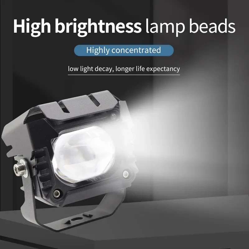 2/1pcs Motorcycle Headlight Fog light Bar 30W Projector Lens Spotlight LED Light Yellow White For Car Motorcycle Accessories