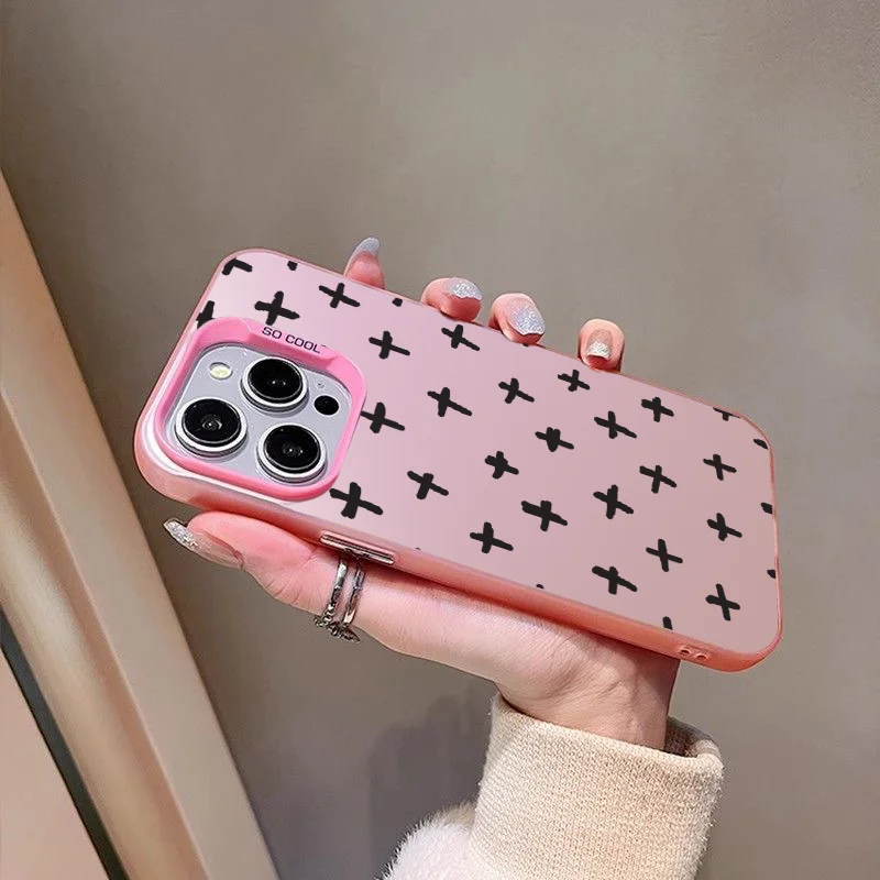 Scattered Stars Pattern Shockproof Trendy Illustration Phone Case For iPhone 16 Pro Max 15 Plus 14 13 12 11 XR X XS 8 7 Cover