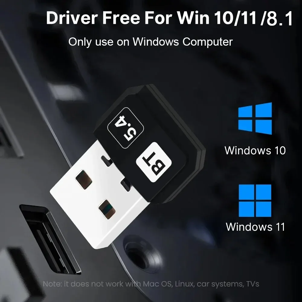 

USB Bluetooth 5,4 адаптер беспроводной передатчик приемник ключ аудио Bluetooth для Bluetooth адаптер для Win10/11 драйвер бесплатно