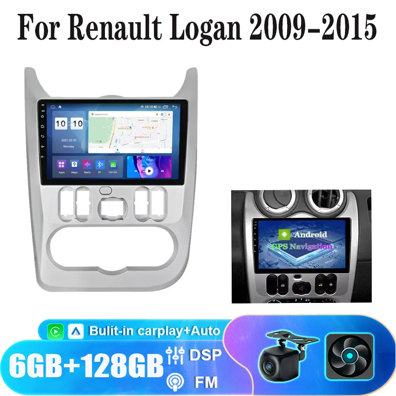 

9‘’ For Renault Logan 1 Sandero 2009-2015 Android 2 din Radio Car Multimedia autoradio Dacia Duster Carplay GPS