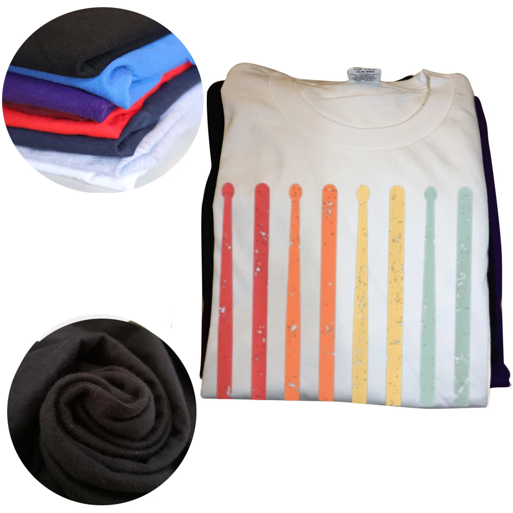 Lustige Drumstick-T-Shirts für Schlagzeuger, Herren- und Damenmode, lässiges T-Shirt aus 100 % Baumwolle, lockeres, übergroßes T-Shirt für den Sommer – Detail 3