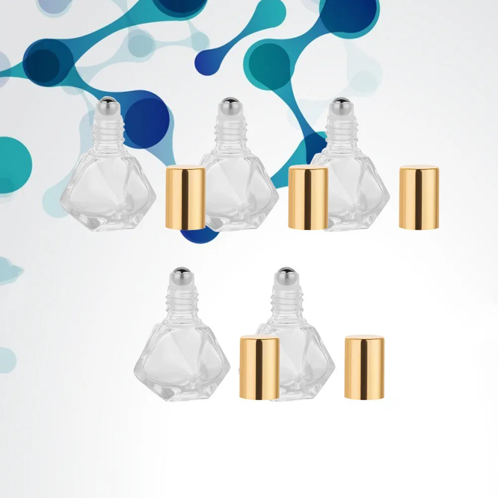 

Набор из 5 флаконов-роллеров в форме звезды, 5 мл, стеклянные дорожные флаконы для эфирных масел, многоразовые карманные флаконы для масел, парфюмерии и одеколонов