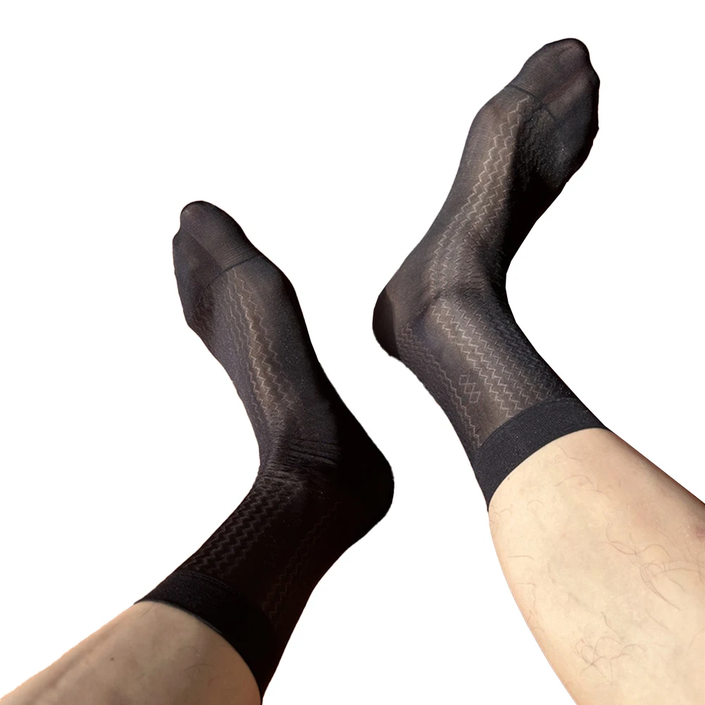 Bas transparents de 20cm pour hommes, chaussettes tubulaires transparentes et soyeuses, chaussettes tubulaires transparentes, matériau respirant, vêtements confortables