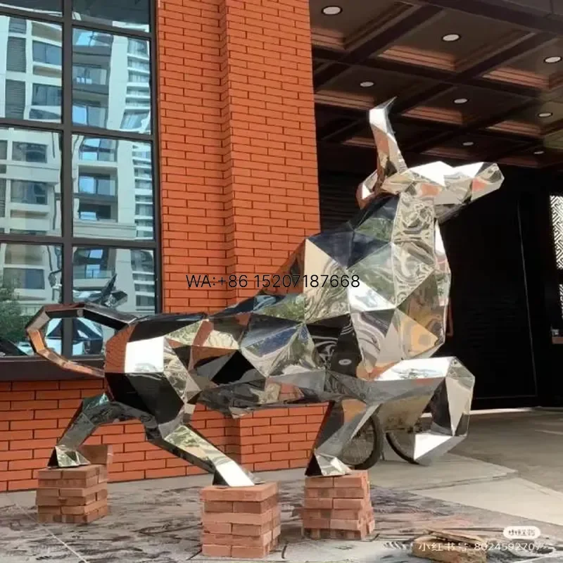 Wmwmnu Custom Outdoor Life Size Animal Statue Stainless Steel Cow Sculpture for Sale